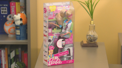 better barbie 10pkg frame 1374 CU Professor Helping Shape Barbies Future Image On The Job
