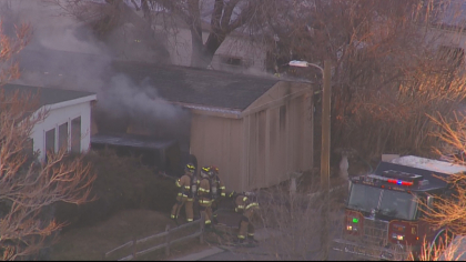 trailer fire 2 Mobile Home Fire Investigated As Arson; Bomb Squad On Scene