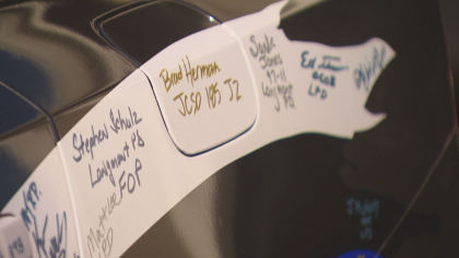 thin blue line car 10pkg transfer frame 906 Woman Backs The Blue With Unique Car: They Just Stare At It