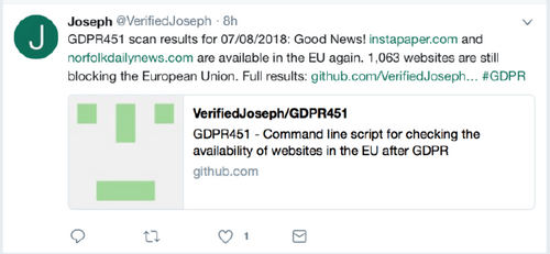 1/3 of top US news sites block EU users rather than comply with GDPR