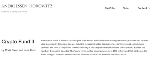 Andreessen Horowitz ‘Excited’ to Invest $500M Into the Crypto Industry