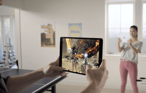 A multiplayer AR game. (Image from Apple.)