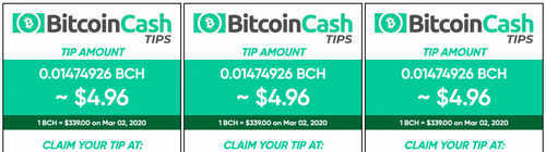 Human Readability and Privacy: BCH Can Be Sent by Email With Tips Tool, No Usernames Required