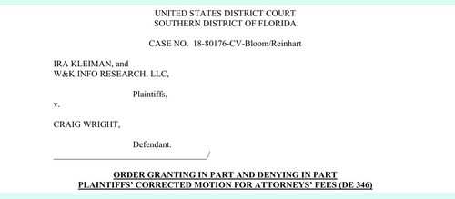 Craig Wright Ordered to Pay $165K in Legal Fees