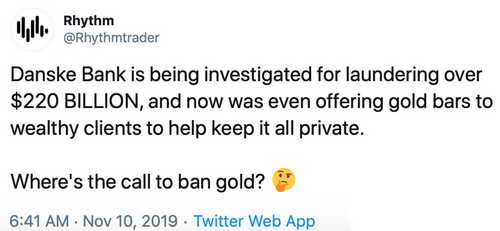 Danske Bank Caught Using Gold Bullion to Launder Illicit Funds