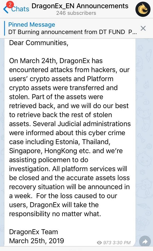 DragonEx Hacked, Coinbene Undergoes Sudden Maintenance