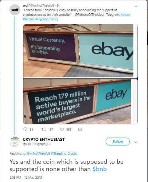 eBay is rumoured to start taking crypto payments soon