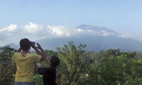 Flights over Bali are grounded after Mount Agung erupts