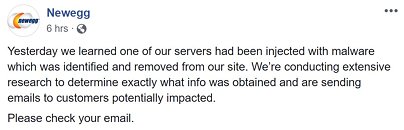 Newegg Compromised by Magecart Assault, Potential Data Theft for Over a Month