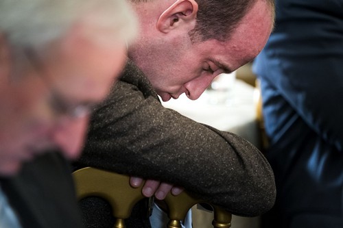 Top Trump aide Stephen Miller looked pretty sleepy at a meeting on school shootings